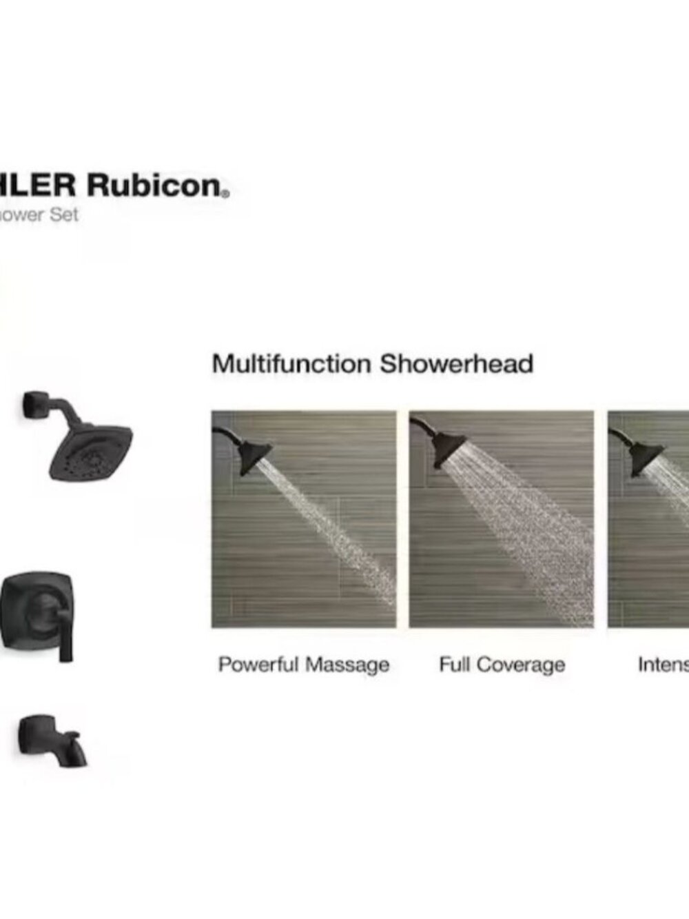 Kohler Rubicon (R76217-4G-BL) Shower Set - Matte Black, New In Box